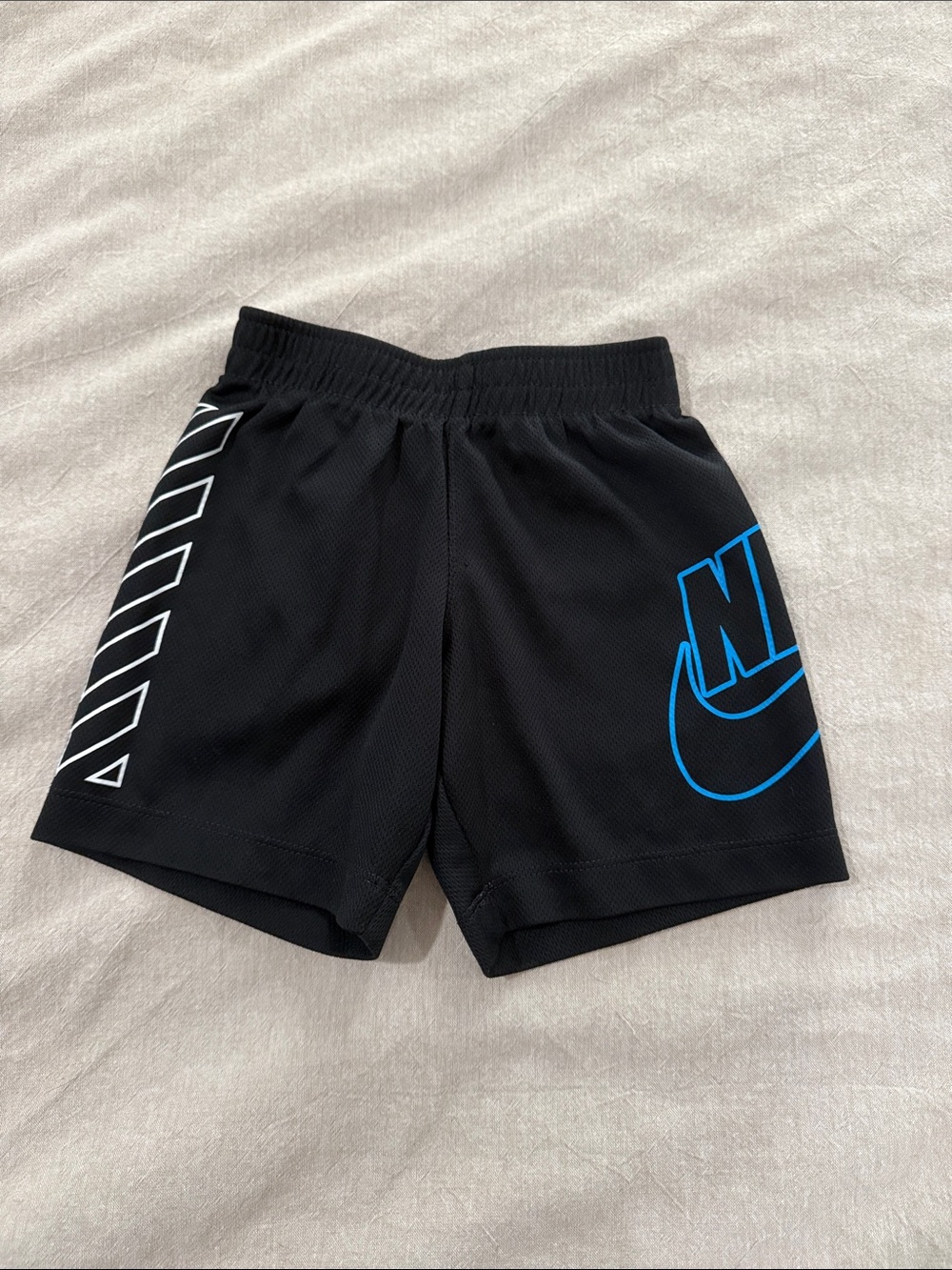 Nike - Black Shorts with Blue Logo and White Stripe